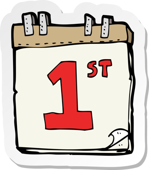 sticker of a cartoon calendar png
