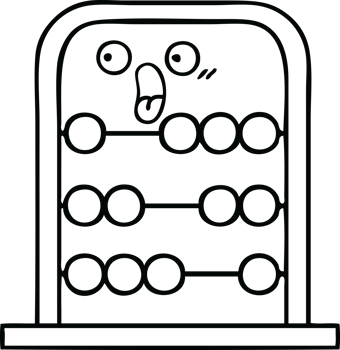 line drawing cartoon of a abacus png