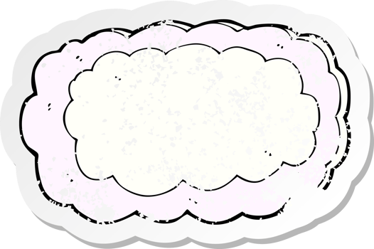 retro distressed sticker of a cartoon cloud symbol drawing png
