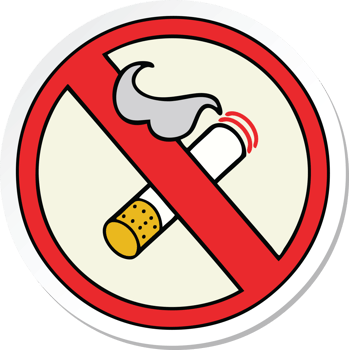 sticker of a cute cartoon no smoking allowed sign png