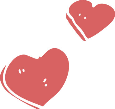 flat color style cartoon love hearts png