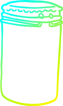 cold gradient line drawing of a cartoon storage jar png