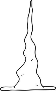 hand drawn black and white cartoon witch's hat png