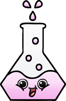 gradient shaded cartoon of a science beaker png