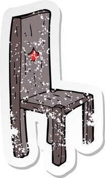 retro distressed sticker of a cartoon old chair png