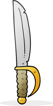 hand drawn cartoon knife png