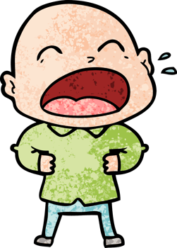 cartoon shouting bald man png