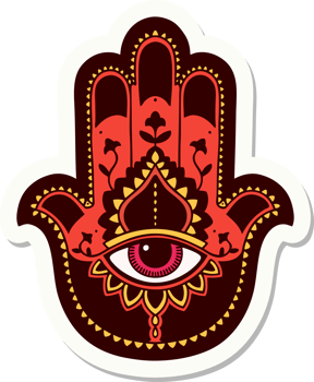 sticker of tattoo in traditional style of a hamza png