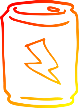warm gradient line drawing of a cartoon can of energy drink png