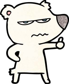 angry bear polar cartoon giving thumbs up png