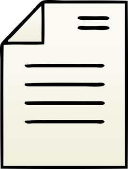 gradient shaded cartoon of a sheet of paper png