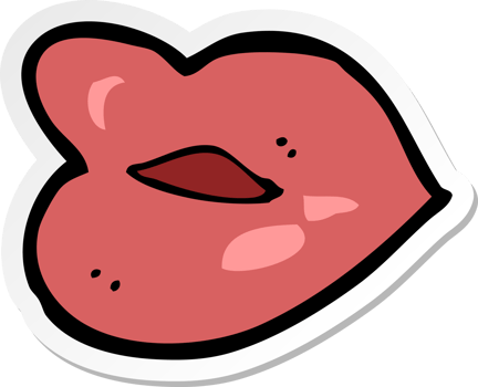 sticker of a cartoon lips png