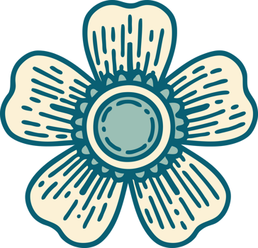 iconic tattoo style image of a flower png