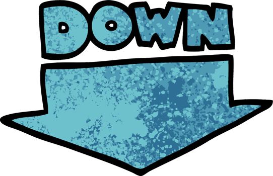 grunge textured illustration cartoon down arrow png