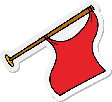 hand drawn sticker cartoon doodle of a white flap on pole png