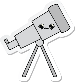 sticker of a cute cartoon telescope png