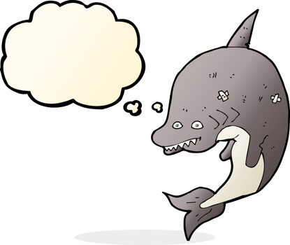 cartoon shark with thought bubble png
