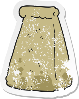 retro distressed sticker of a cartoon paper bag png