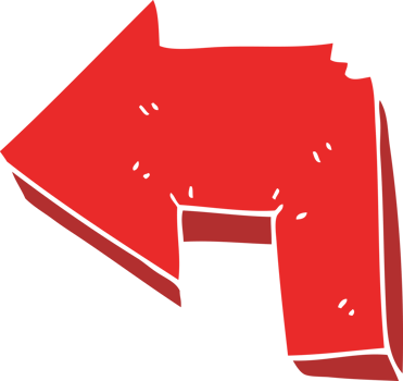flat color illustration of direction arrow png