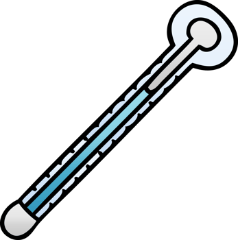 gradient shaded quirky cartoon thermometer png