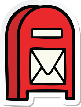 sticker of a cute cartoon mail box png