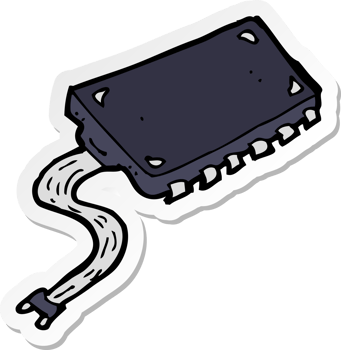 sticker of a cartoon computer chip png
