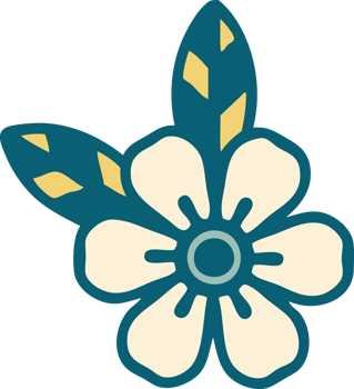 iconic tattoo style image of a flower png
