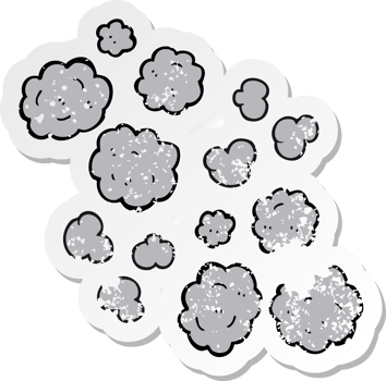 retro distressed sticker of a cartoon smoke clouds png