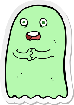 sticker of a funny cartoon ghost png