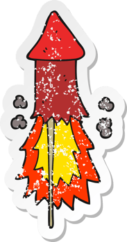 distressed sticker of a cartoon firework png