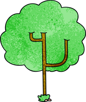 hand drawn quirky cartoon tree png