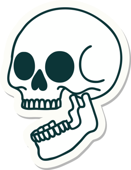 sticker of tattoo in traditional style of a skull png