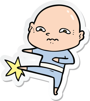 sticker of a cartoon nervous man png