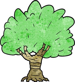 cartoon tree drawing png