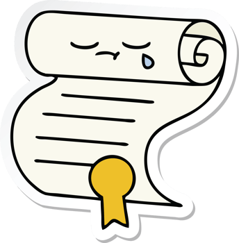 sticker of a cute cartoon contract png