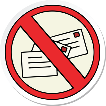 sticker of a cute cartoon no post sign png