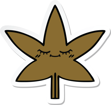sticker of a cute cartoon autumnal leaf png