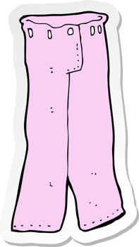 sticker of a cartoon pair of pink pants png