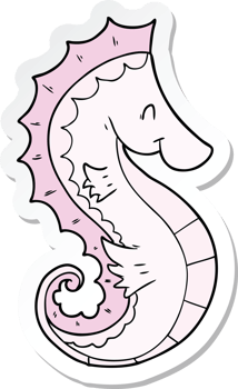 sticker of a cartoon sea horse png