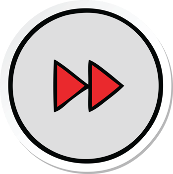 sticker of a cute cartoon fast forward button png