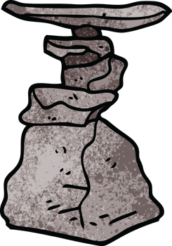 cartoon doodle stacked rocks png