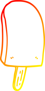 warm gradient line drawing of a cartoon ice lolly png