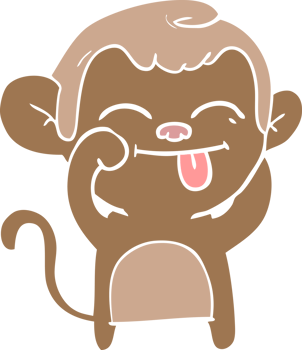 funny flat color style cartoon monkey png