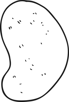 hand drawn black and white cartoon potato png