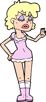 cartoon woman making dismissive gesture png