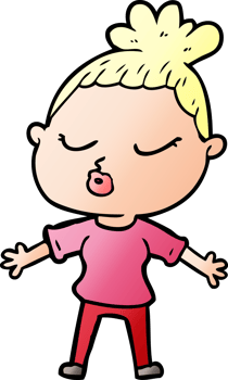 cartoon calm woman png