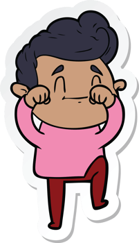 sticker of a happy cartoon man png