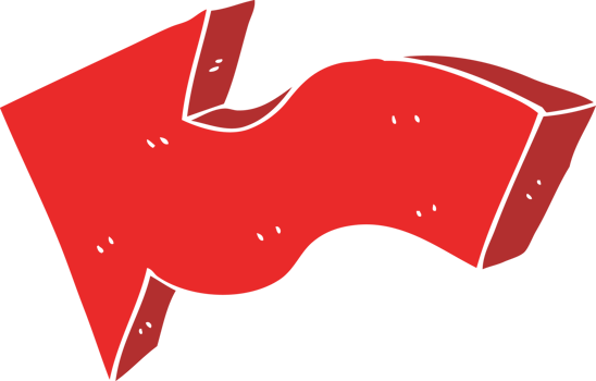 flat color illustration of pointing arrow png