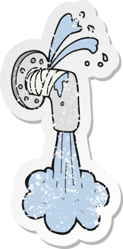 retro distressed sticker of a cartoon leaky pipe png