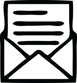 line drawing cartoon of a letter and envelope png